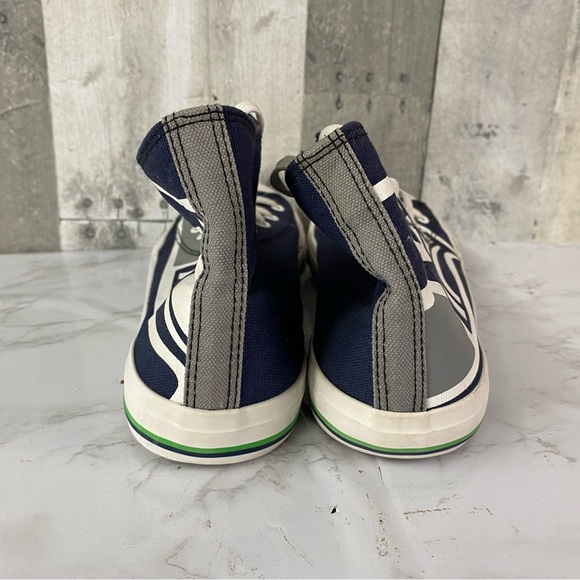 SEATTLE SEAHAWKS Blue/White FOCO NFL "High Top Sneakers" Shoes (Men's Size 9) - Picture 3 of 6